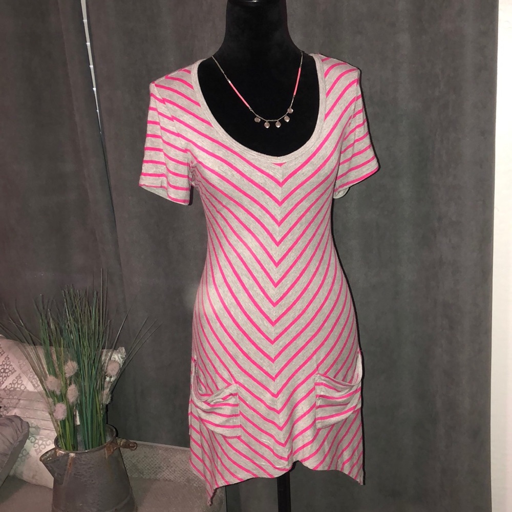 Premise Grey and Pink Midi dress